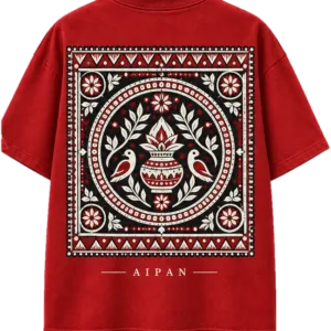 Back print of the JHUMELO Aipan oversized t-shirt