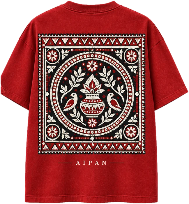 Back print of the JHUMELO Aipan oversized t-shirt
