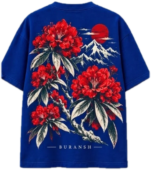 Back print of the JHUMELO Buransh oversized t-shirt